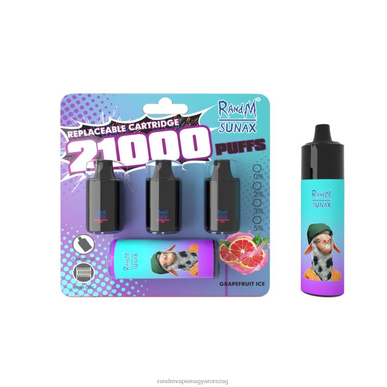 RandM Sunax 21000 légáramlás szabályozó pod cserélhető vape készülék 1db grapefruit jég 8426F275 RandM Vape Store