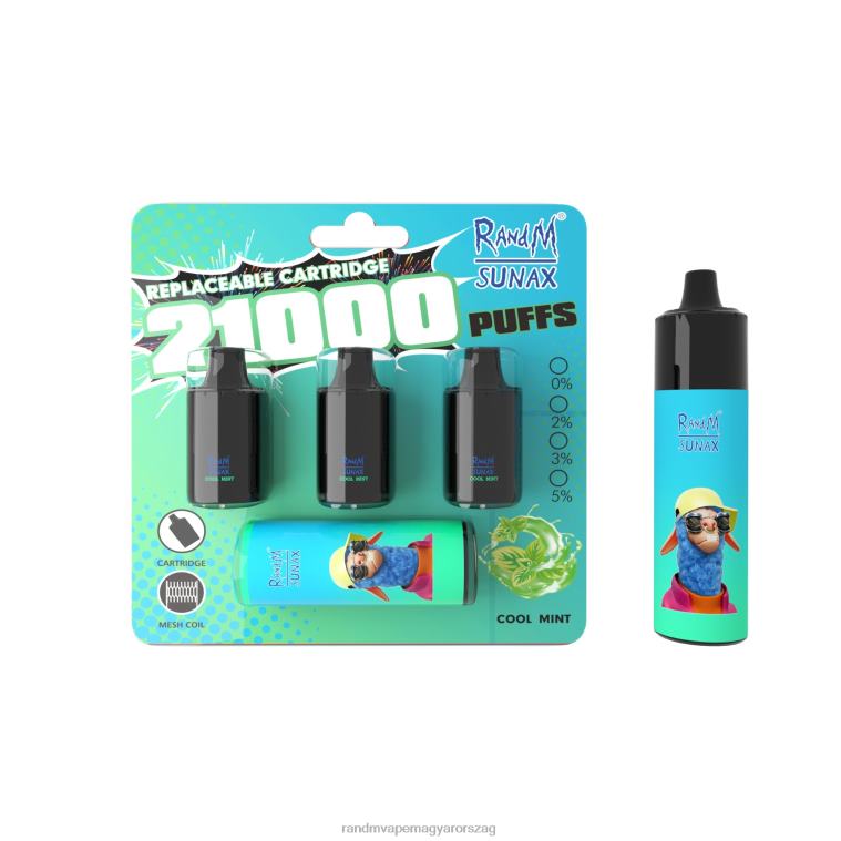 RandM Sunax 21000 légáramlás szabályozó pod cserélhető vape készülék 1db hűvös menta 8426F265 RandM Vape Store