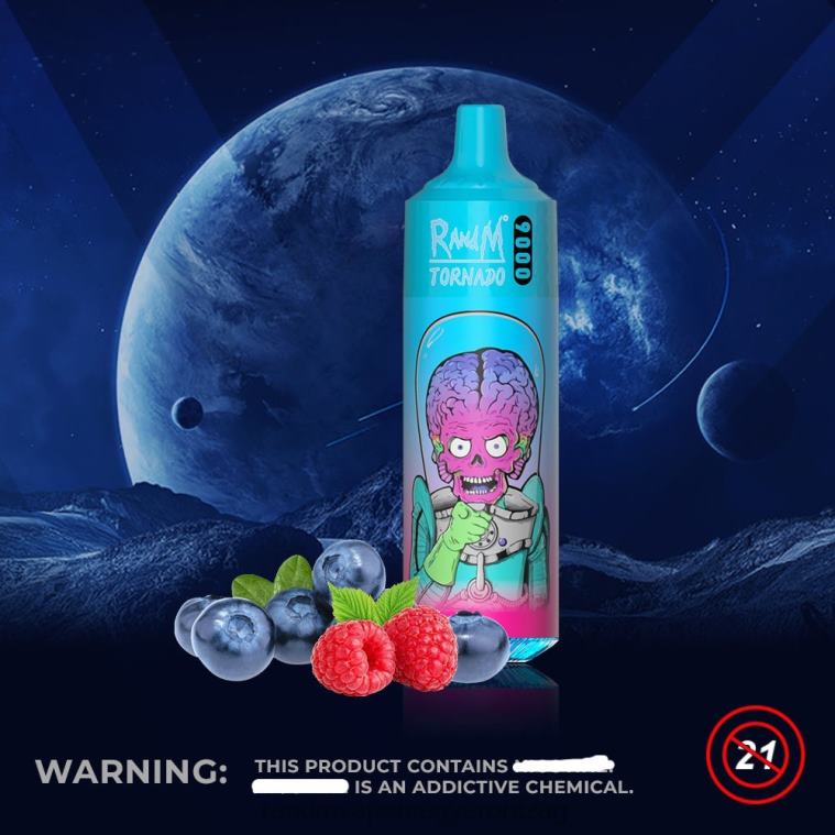 RandM Tornado 9000 vape pod készülék 1 db 1. verzió áfonyás málna 8426F126 Best RandM Vape Flavors