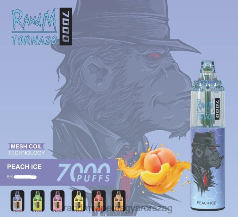 RandM Tornado 7000 légáramlás szabályozó vape készülék 1db barack jég 8426F171 RandM Vape Magyarország