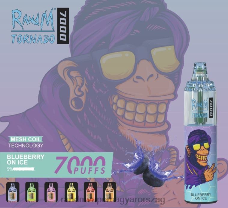 RandM Tornado 7000 légáramlás szabályozó vape készülék 1db áfonya jégen 8426F169 RandM Vape Price