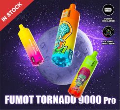 Fumot RandM Tornado 9000 pro vape készülék akkumulátorral és ejuice kijelzővel, 3-as verzió banánkrém 8426F227 RandM Disposable Vape